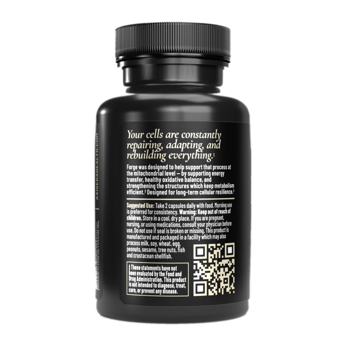 Axisera Forge back label with suggested use